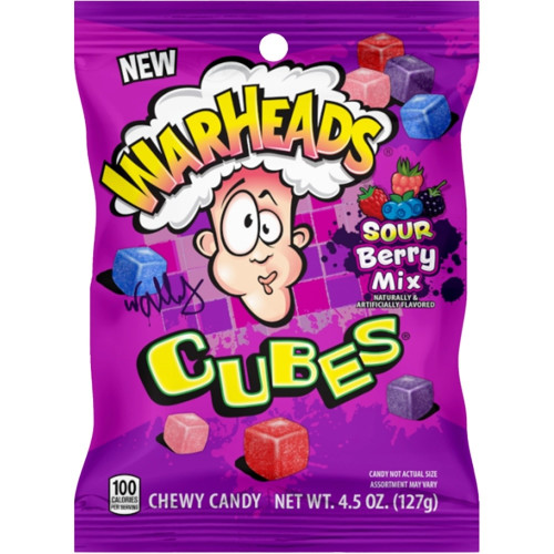 detail Warheads Sour Berry Mix Cubes 127 g